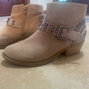 Brown Studded Heeled Boot